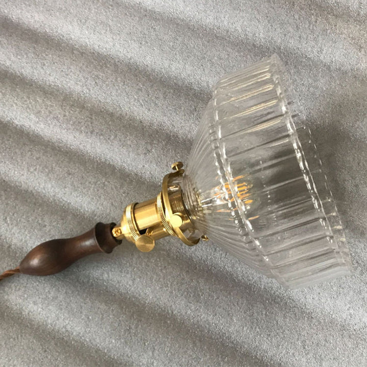 LoftGlow – Rustieke Hanglamp met Gestreept Glas