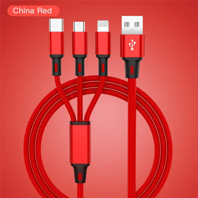 3-in-1 USB Kabel voor iPhone en Android