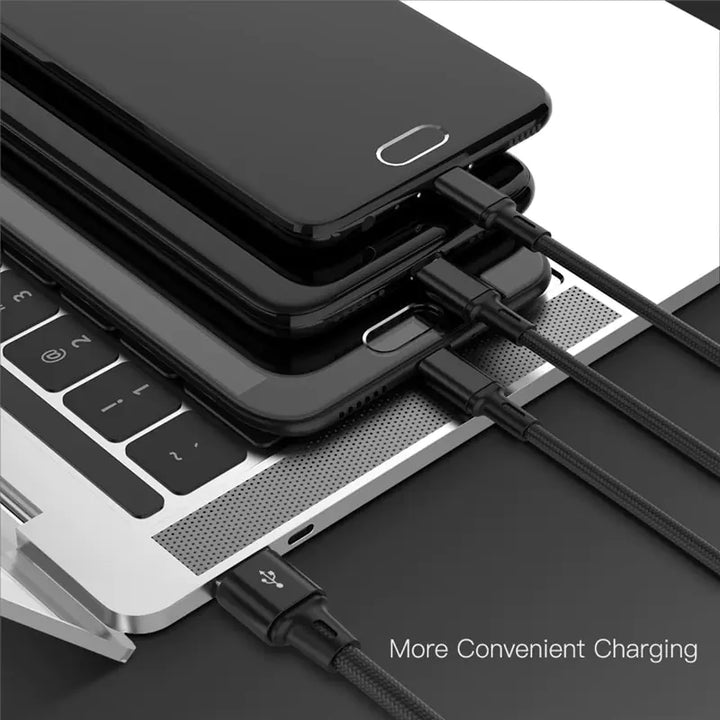 3-in-1 USB Kabel voor iPhone en Android