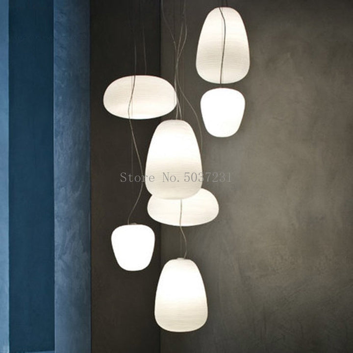 Moderne Melkwitte Glazen Hanglamp