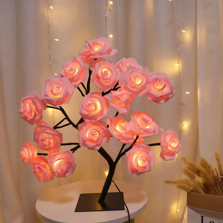 RosyGlow - Bloemen Roos Tafellamp