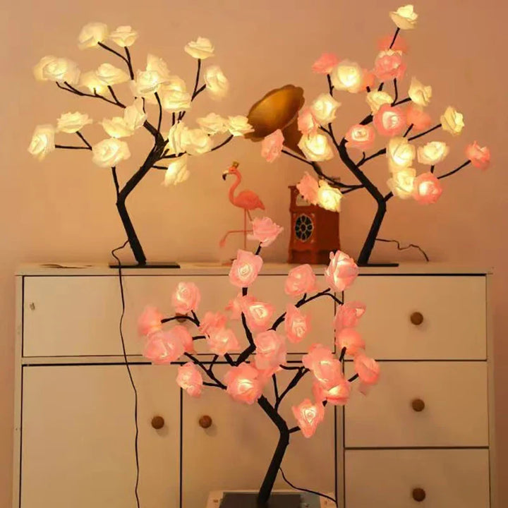 RosyGlow - Bloemen Roos Tafellamp