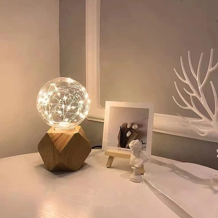 WoodWhimsy - Retro Houten Decoratie Lamp