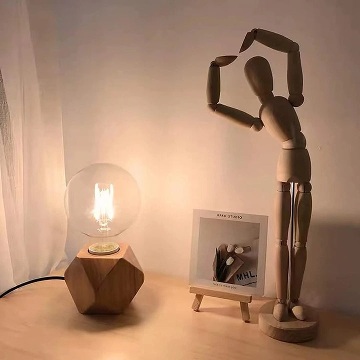 WoodWhimsy - Retro Houten Decoratie Lamp