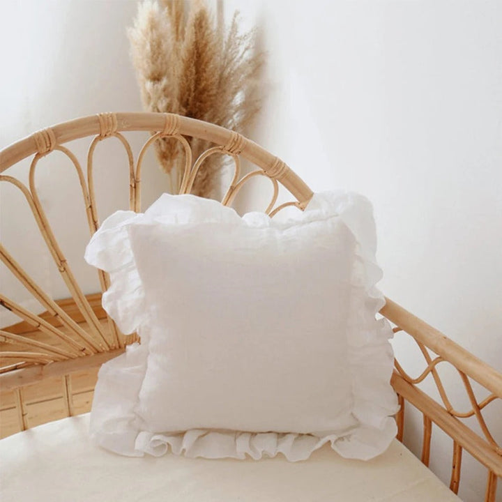 100% Pure Linnen Kussenhoes met Ruches – Zacht en Comfortabel