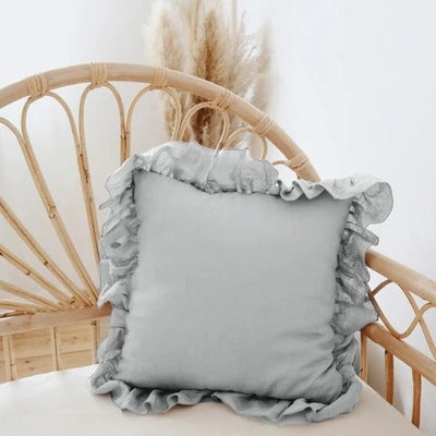 100% Pure Linnen Kussenhoes met Ruches – Zacht en Comfortabel
