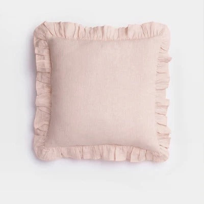 100% Pure Linnen Kussenhoes met Ruches – Zacht en Comfortabel