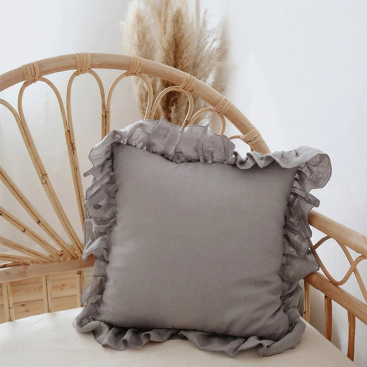 100% Pure Linnen Kussenhoes met Ruches – Zacht en Comfortabel