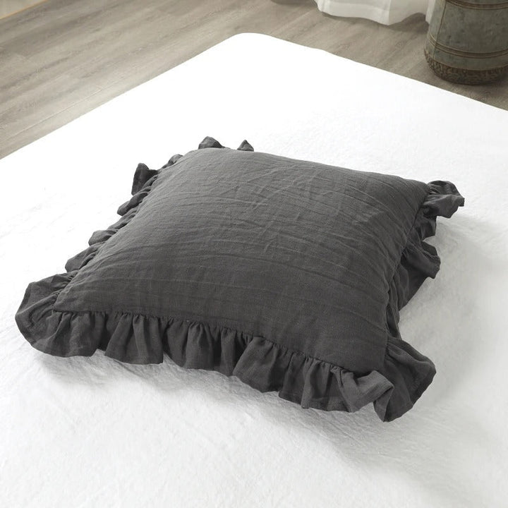 100% Pure Linnen Kussenhoes met Ruches – Zacht en Comfortabel