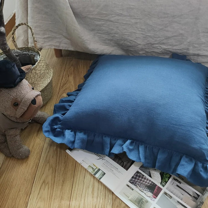 100% Pure Linnen Kussenhoes met Ruches – Zacht en Comfortabel