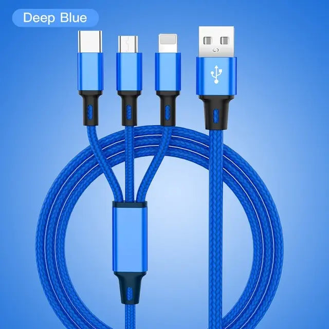 3-in-1 USB Kabel voor iPhone en Android
