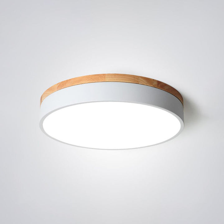 Morandi Moderne Plafondlamp Wit Grijs Metaal Hout Slaapkamer Woonkamer